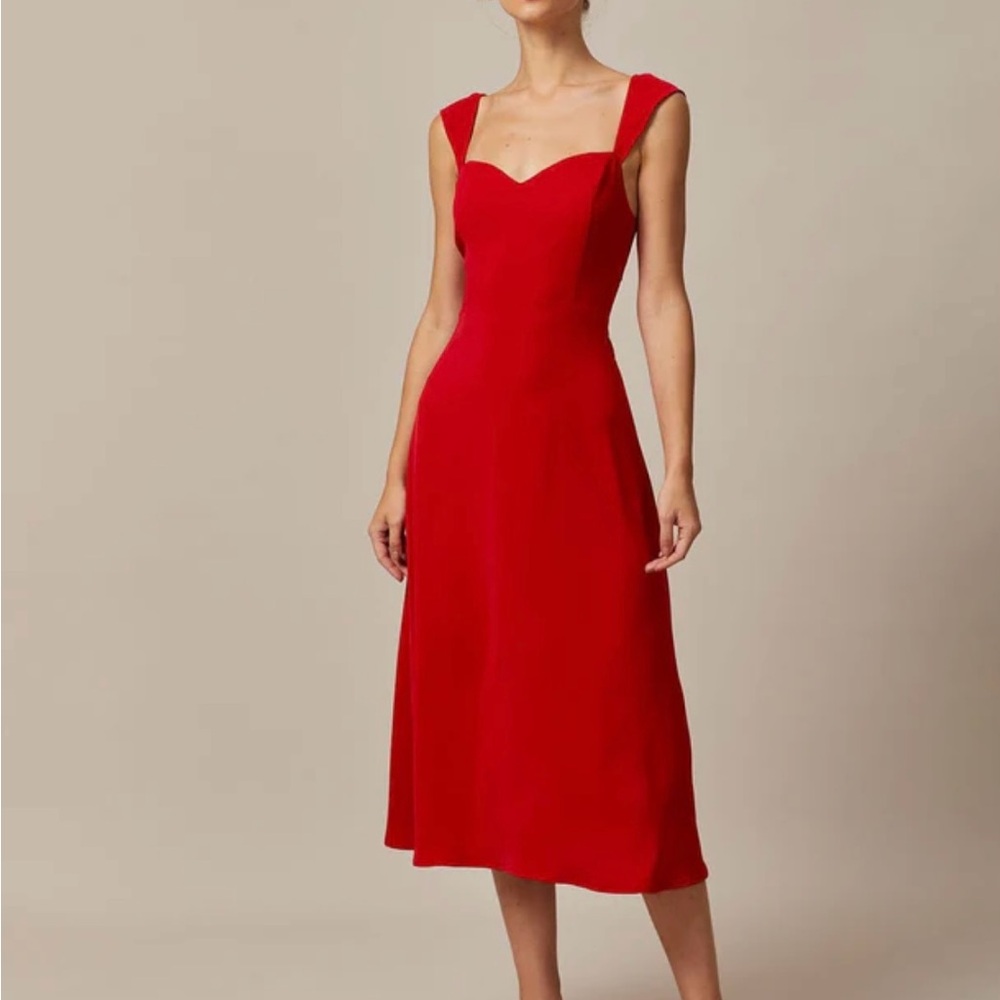 Elegant Red Midi Dress